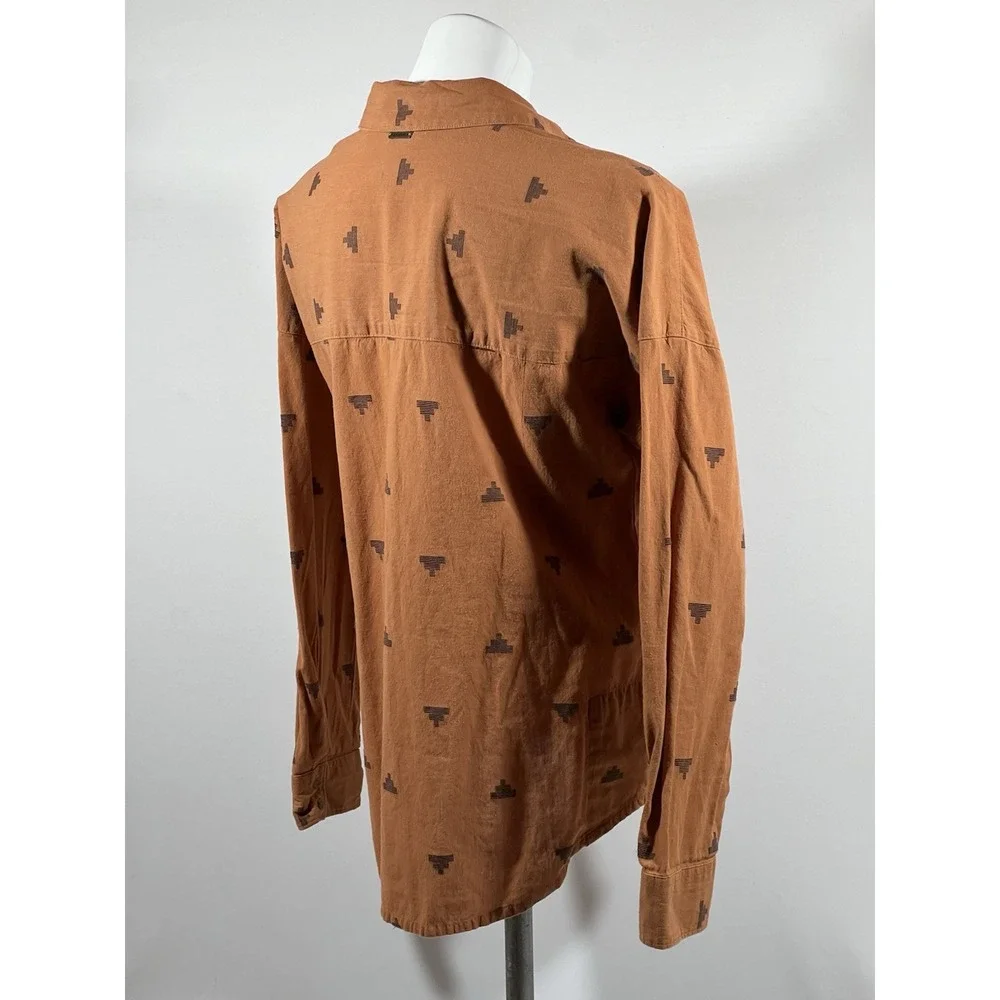 Prana Embroidered Shirt Womens Medium Long Sleeve Boho Festival Artisan